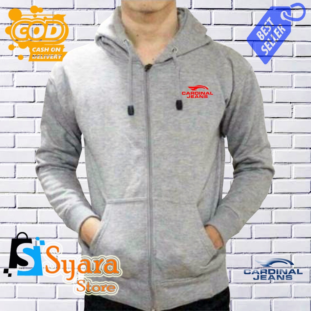 Syara Store / Jaket Resleting Cardinal Jeans Merah / Jaket Distro Sleting / Jaket Resleting / Jaket 