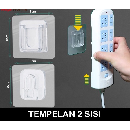 Gantungan Tempel Socet 1 Set Hook double side gantungan stop kontak 2 sisi gantungan remot gantungan bingkai gantungan 2 sisi multifungsi