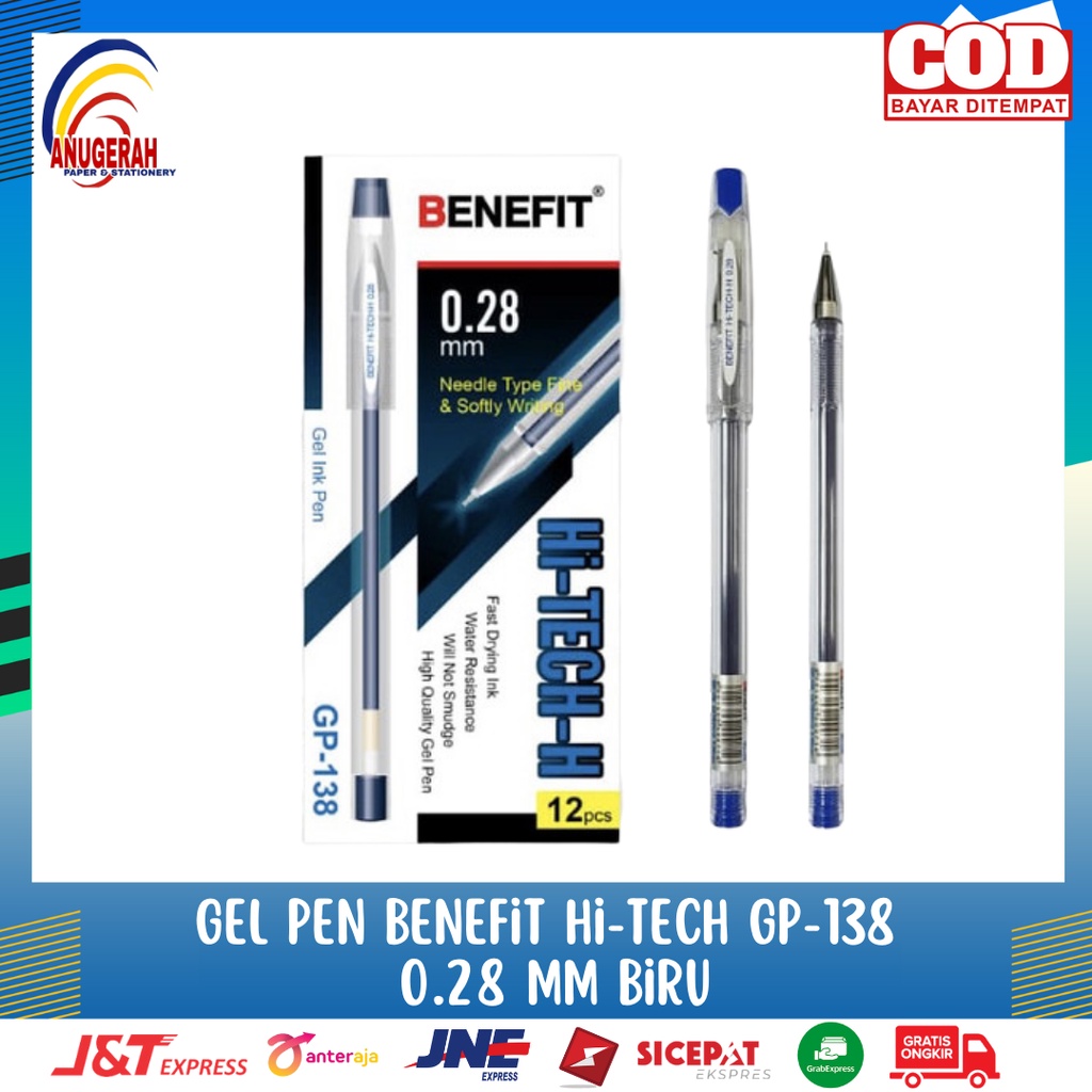 

Gel Pen Hi-Tech BENEFIT GP-138 0.28 mm Biru (PCS)