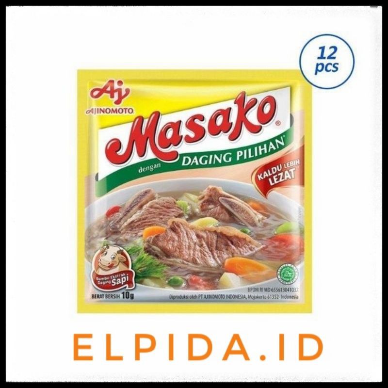 

MASAKO SAPI HARGA 1 RENCENG ISI 12 SACHET x 11g