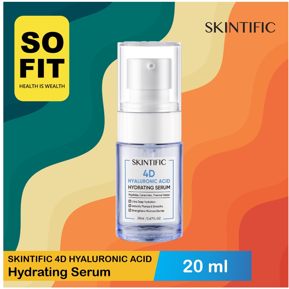 SKINTIFIC  4D Pure Hyaluronic Acid Hydrating Serum 20ml / Glowing Mist Serum Hydrating Facial Skin 20ml Serum Pelembab