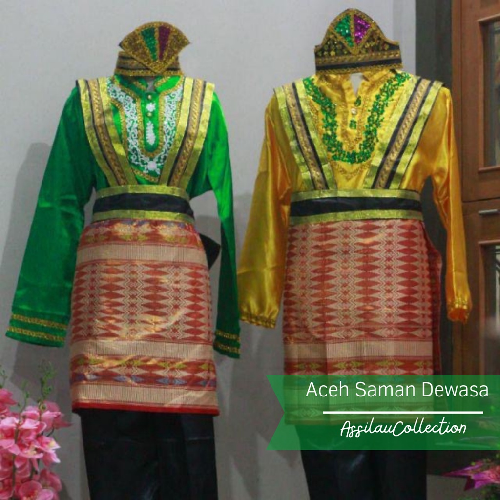 Baju adat dewasa tari Saman Aceh satuan (Laki/Cewek)