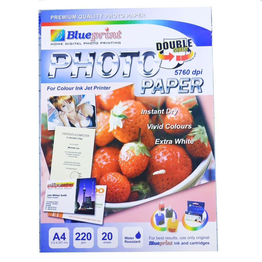 

Blueprint Double Sided Photo Paper A4 220gsm BP-DSGA4220 Kertas Foto 2 Sisi A4