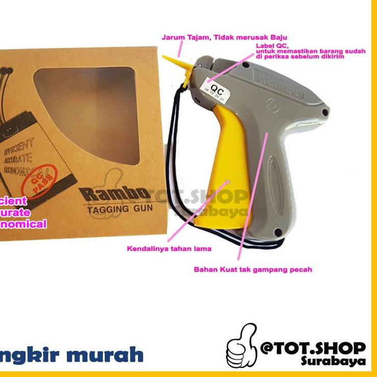 

New RAMBO TAG GUN Alat Tembak Pemasang Label Bandrol Harga / Hang Tag Laundry Pasang Label Banderol 원