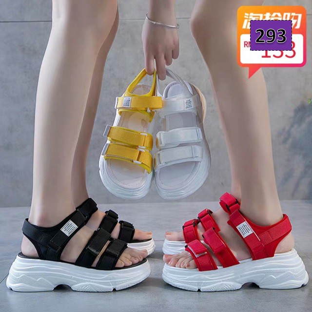  Sandal  Gunung  Wanita  Trivelcro 293 Korean  Fashion Sol 