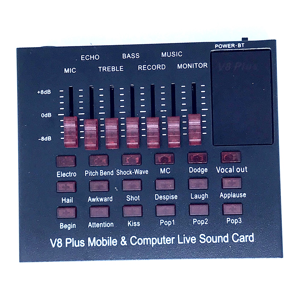 TaffSTUDIO Bluetooth Audio USB External Soundcard Broadcast Mic V8Plus