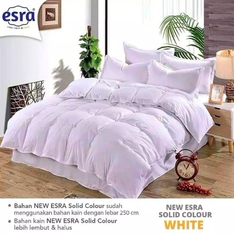 SPREI SET KATUN ESRA POLOS PUTIH (WHITE)/SPREI SET KATUN LOKAL POLOS PUTIH (WHITE)/SPREI HOTEL PUTIH