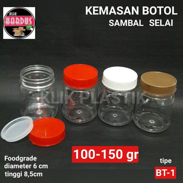 BOTOL SAMBAL 100-150GRAM /JAR/BOTOL PLASTIK/BOTOL SELAI/TEMPAT BUMBU