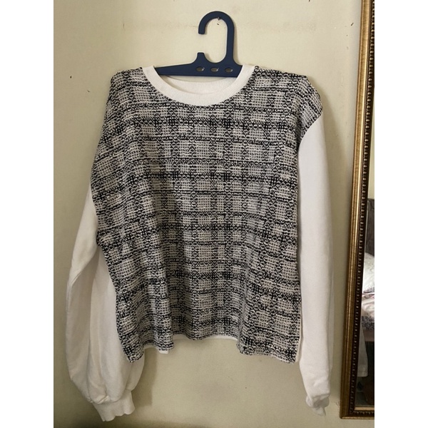 zara sweater mixed tweed