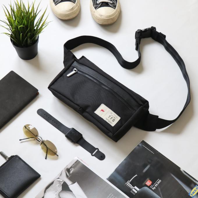 -SIAP KIRIM- SLING BAG TAS SELEMPANG TFG JAPANESE 402 BLACK