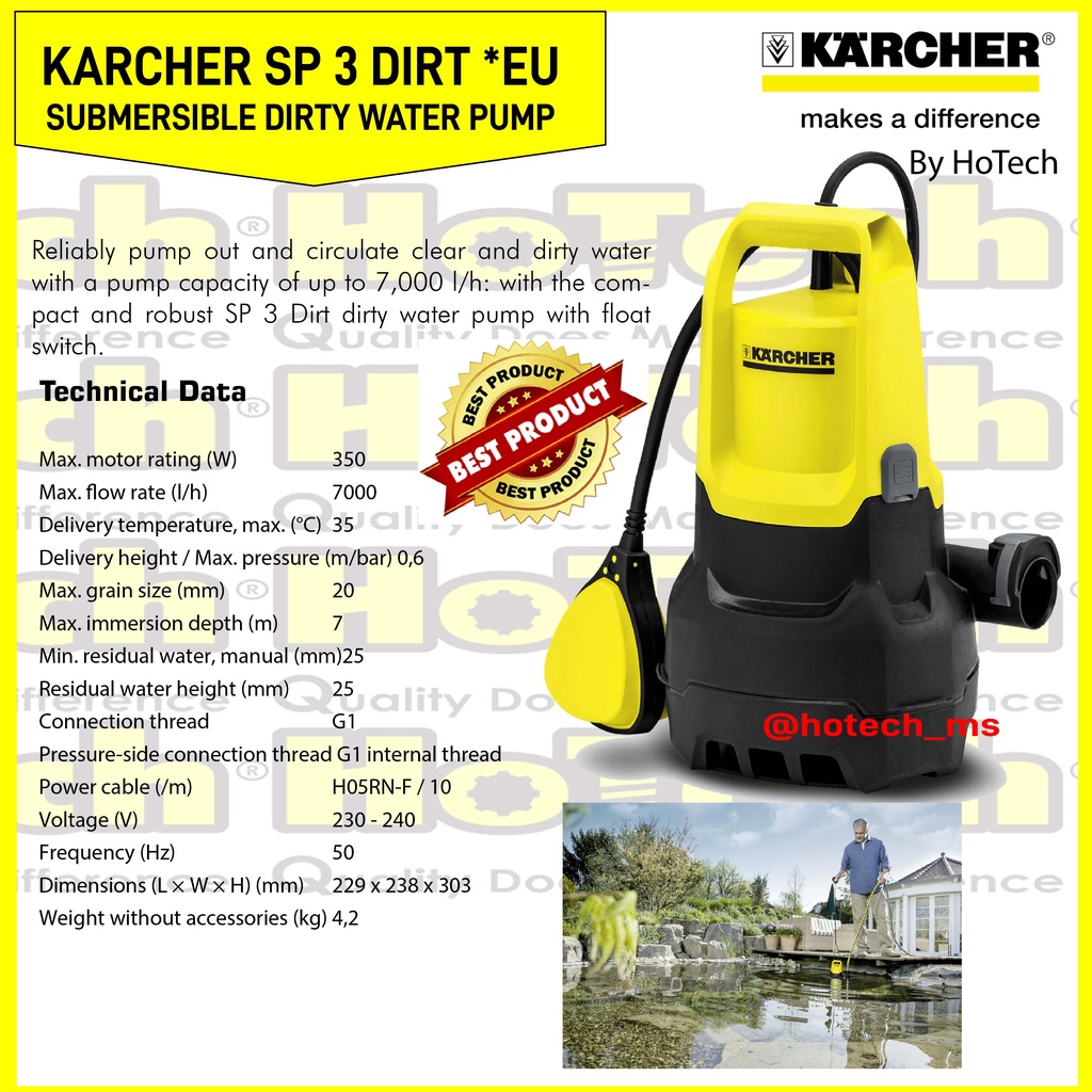 Karcher Pompa Celup |  Submesible Pump | SDP 5000 | Karcher Submesible Pump SP 3 Dirt | Pompa Celup 