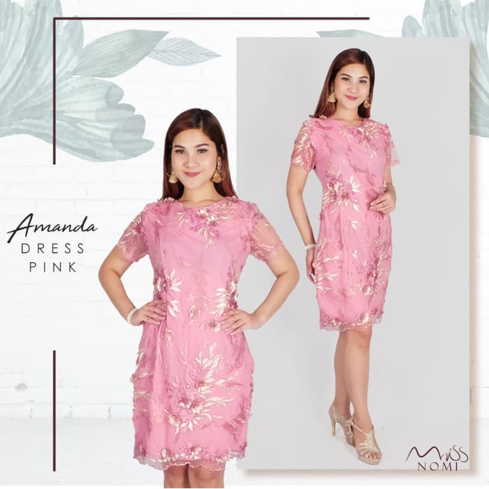 NEW FB DRESS PESTA WANITA LACE SEPAN / GAUN PESTA NATAL MURAH GROSIR - HITAM