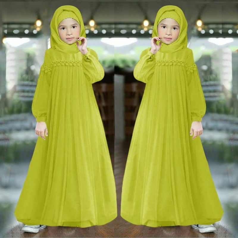 nuraini kids / shanum anak / nuraini anak / gamis tile anak