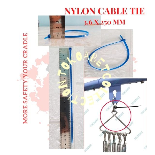 3 PCS Nylon Cable Ties kabel ties ikat besi S per ayunan bayi#tokoabet