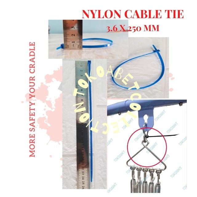 3 PCS Nylon Cable Ties kabel ties ikat besi S per ayunan bayi#tokoabet