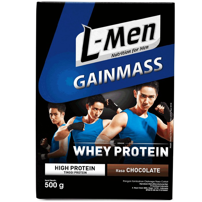 L-Men Gain Mass 500gr Lmen Gainmass Susu Whey Protein Suplemen Fitness