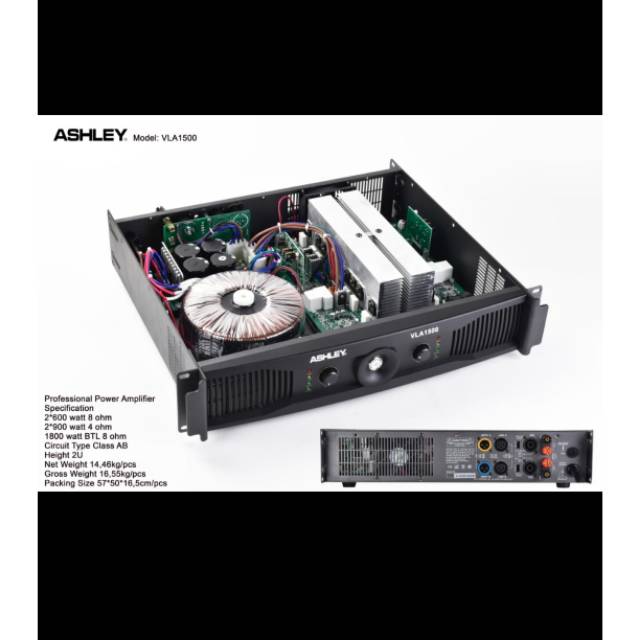 POWER AMPLIFIER ASHLEY VLA1500/VLA 1500 ORIGINAL