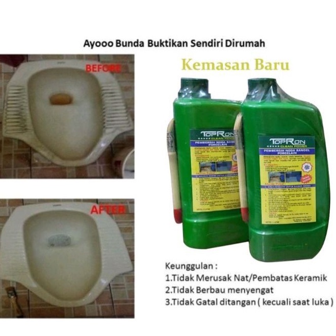 Topron Clean Power Pembersih Keramik Lantai / Pembersih Lantai Kamar Mandi Noda Bandel / Pembersih Kerak Lantai / Pembersih Toilet Keramik Porselen / Cairan Pembersih Noda Membandel / Cairan Pembersih Toilet / Cairan Pembersih WC