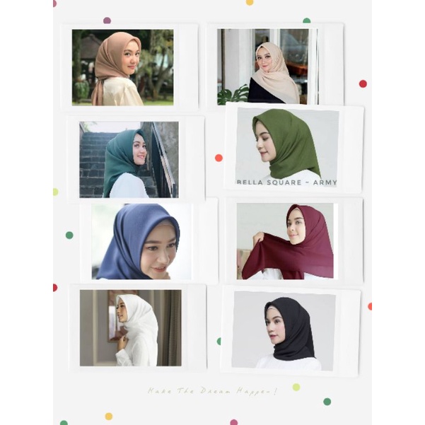 SEGIEMPAT POLYCOTTON BELLA SQUARE / HIJAB BELLA SQUARE TERMURAH / JILBAB BELLA SQUARE