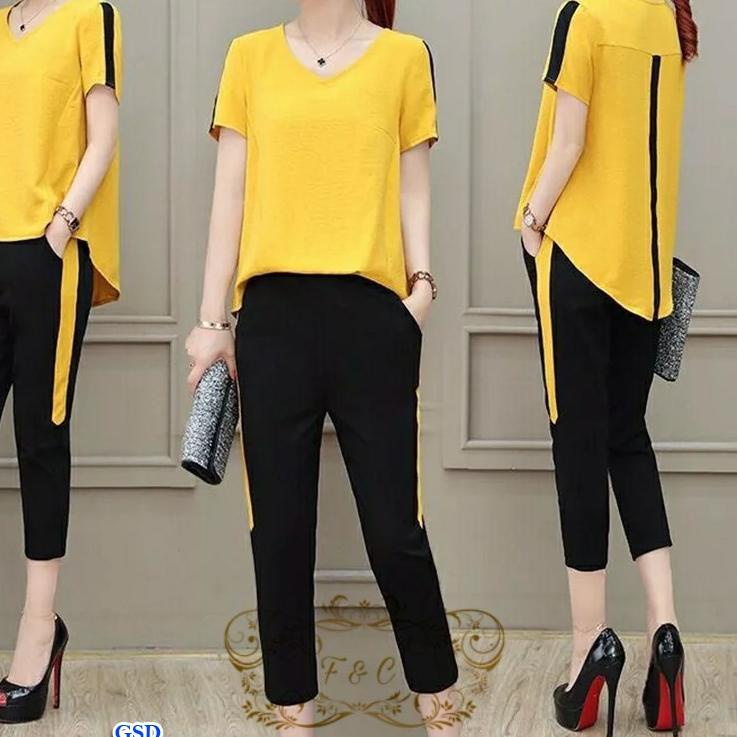 ❅ Setelan baju santai wanita / Set baju harian / Setelan baju dan celana Fit L / Set Julie ❇