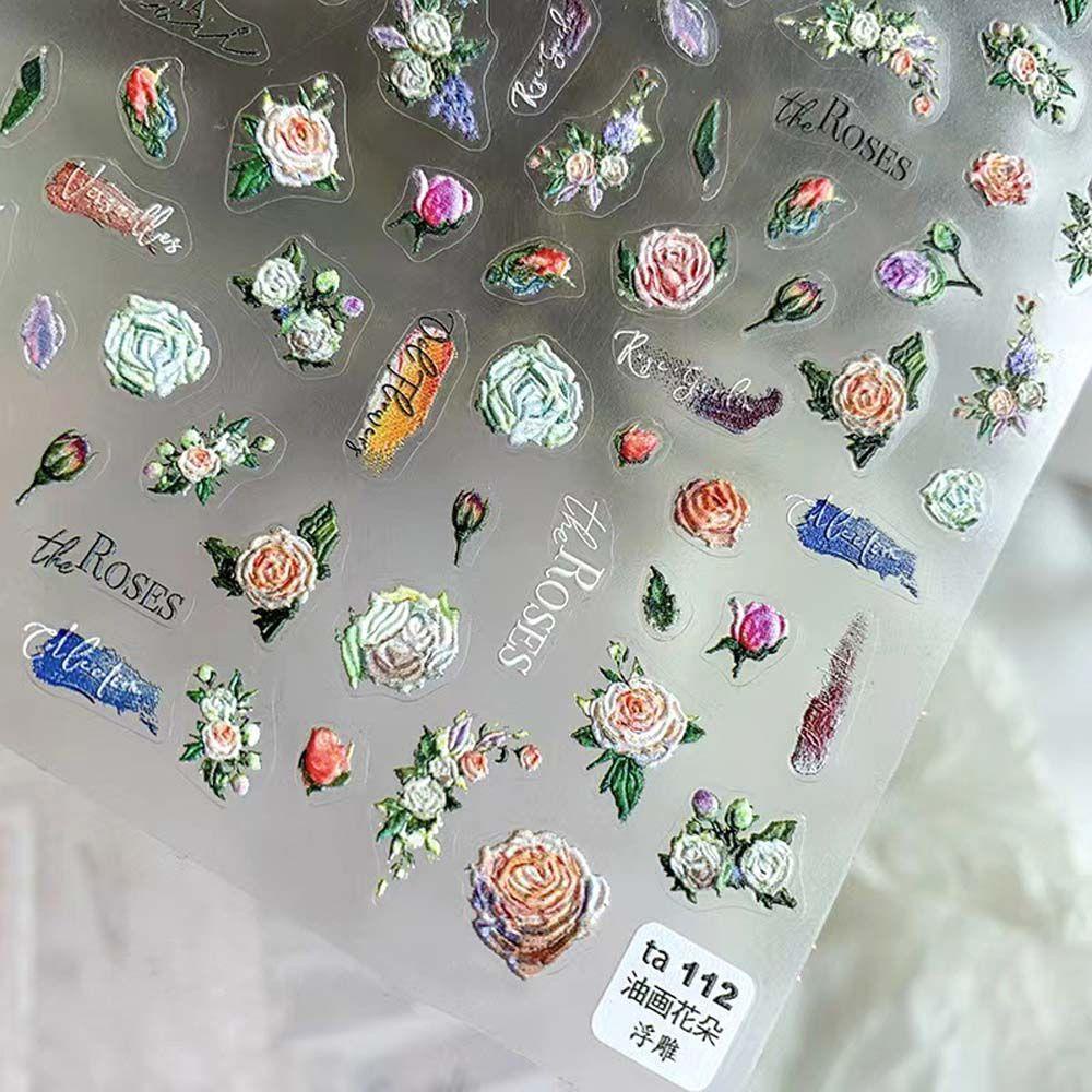 Mxbeauty Stiker Kuku Motif Bunga Krisan Untuk Dekorasi Nail Art