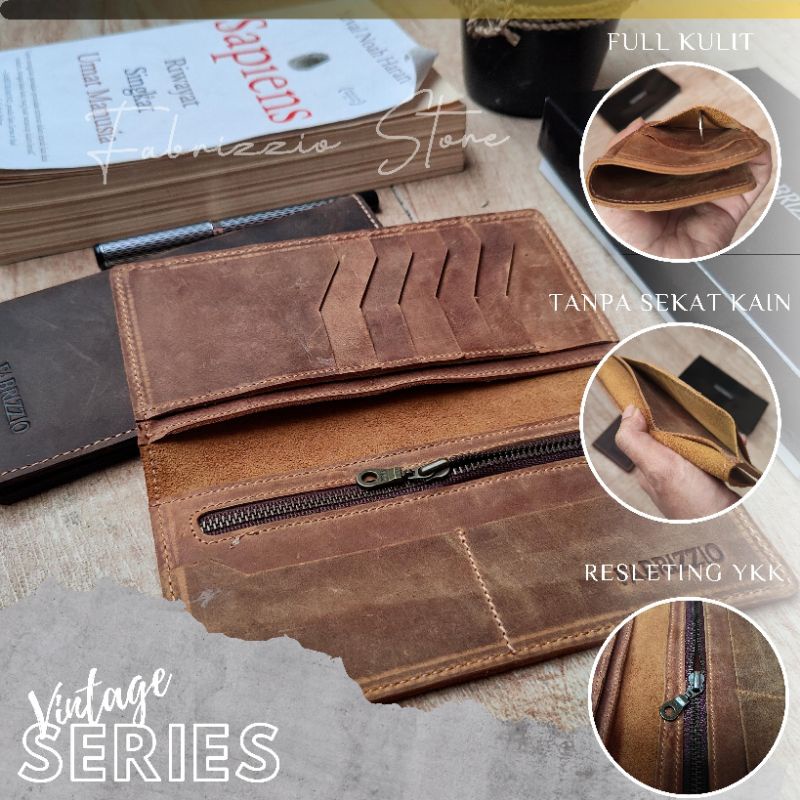 long wallet handmade kulit sapi luar dalam kode : Leander