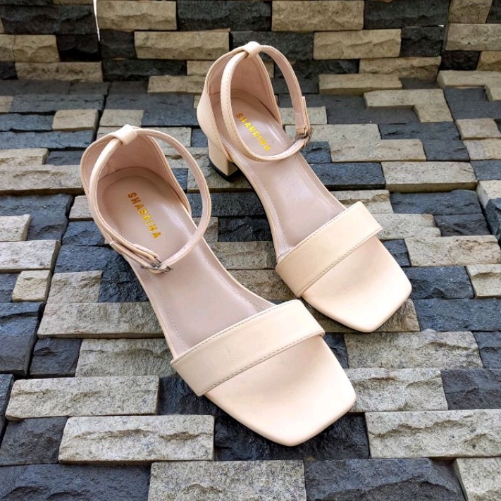 Shabrina Heels Olivia Cream Sepatu Big Size Jumbo 41-45