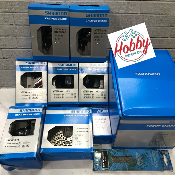 Groupset Sora R3000 Flat Bar 2X9 Speed Mtb Sepeda Lipat Flatbar