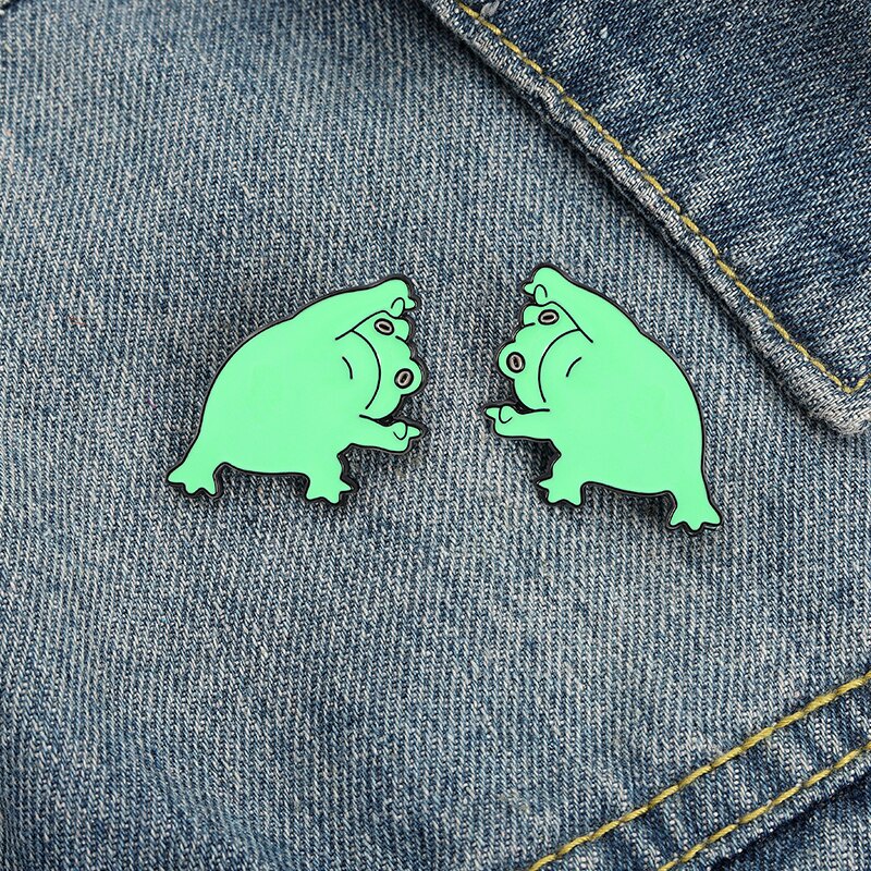 Bros Pin Enamel Desain Kartun Hewan Katak Untuk Hadiah Teman