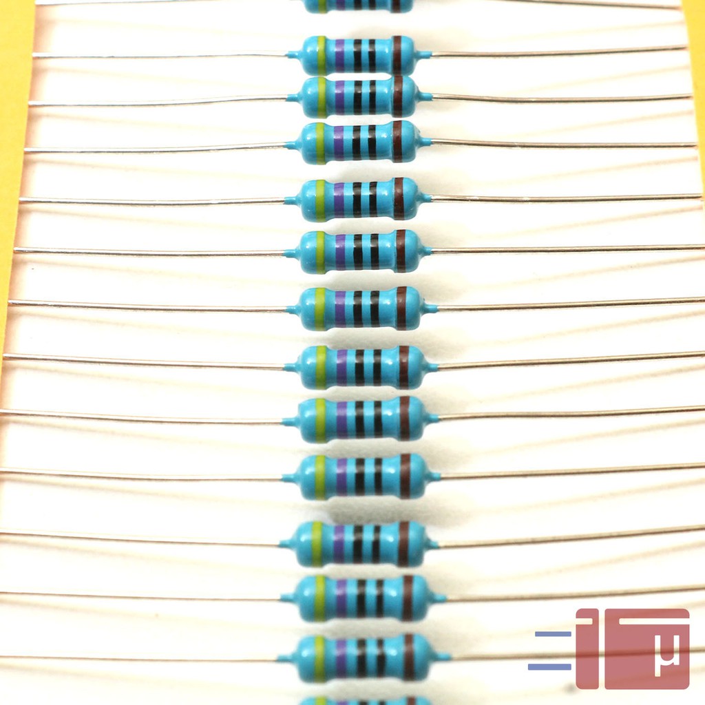 x10 Resistor 470R 470 Ohm 1/2W Metal Film 1% Taiwan Kaki Tembaga