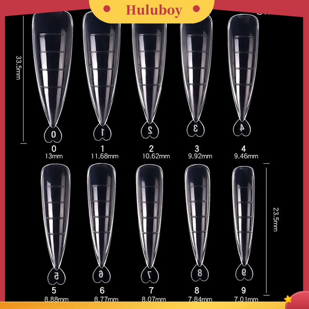 Huluboy Huluboy♡ 100pcs / Set Kuku Palsu Extension Full Coverage Permukaan Halus Untuk Kecantikan