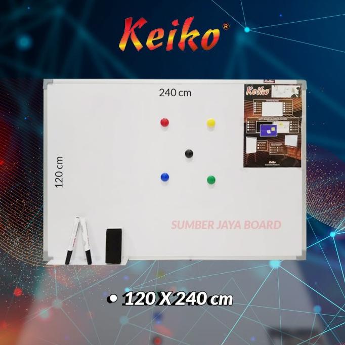 

Whiteboard Keiko Size 120x240 Free Spidol Penghapus Pin magnet colour