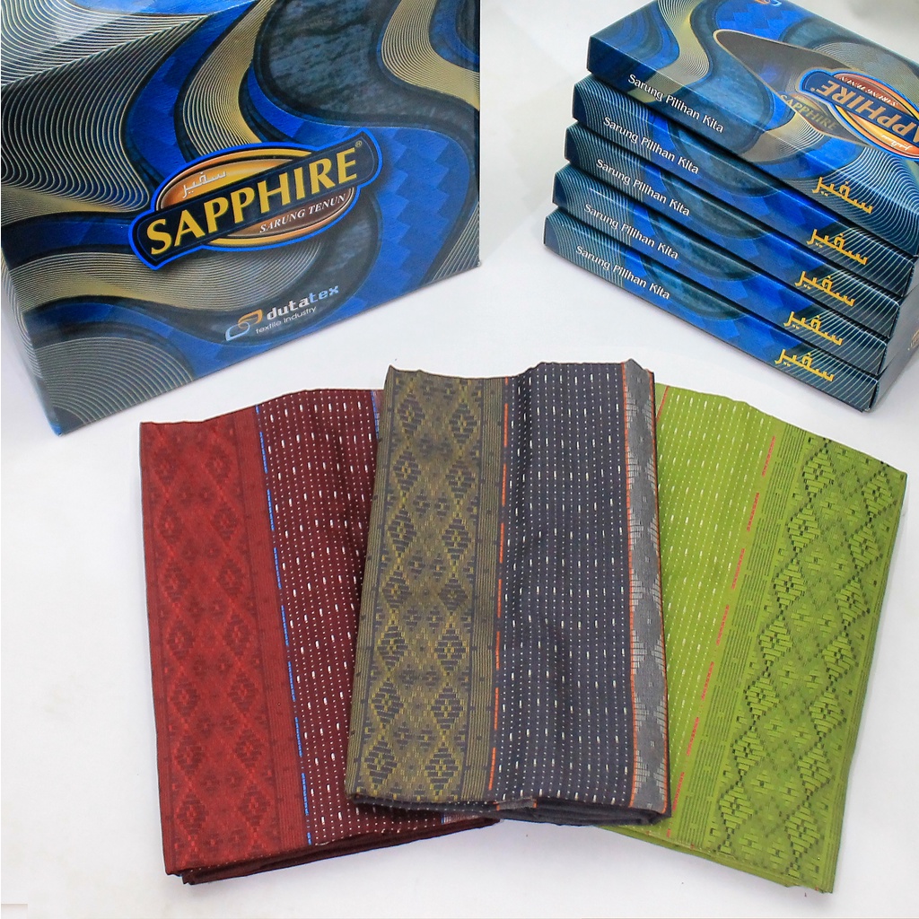 Sarung Tenun SAPPHIRE Saphire PREMIUM Original Kain Tenun Berkualitas Eksklusif Murah GROSIR TERMURAH