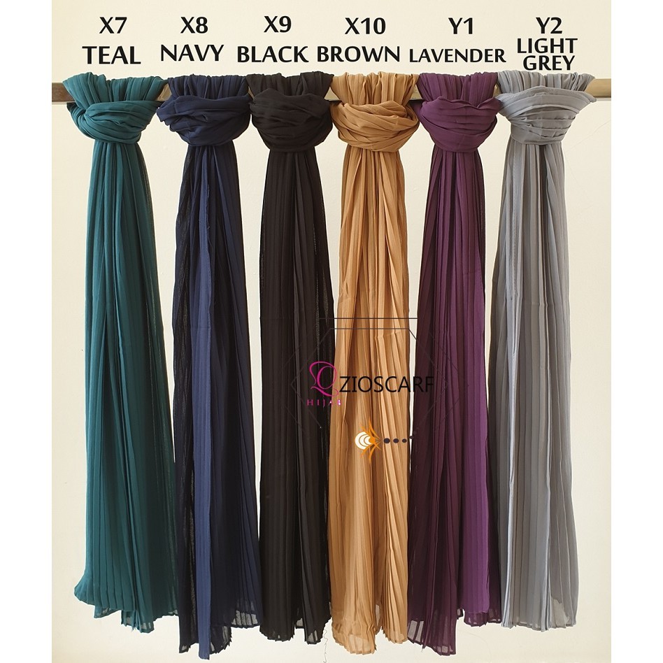 KERUDUNG HIJAB PASHMINA PHASMINA PASMINA PLEATED HEAVY BUBBLE CHIFFON PLISKET CRINKLE - A30