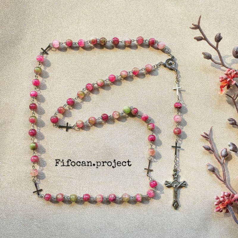 Rosario Manik Batu Alam Natural Stone Ruby Tanzanite