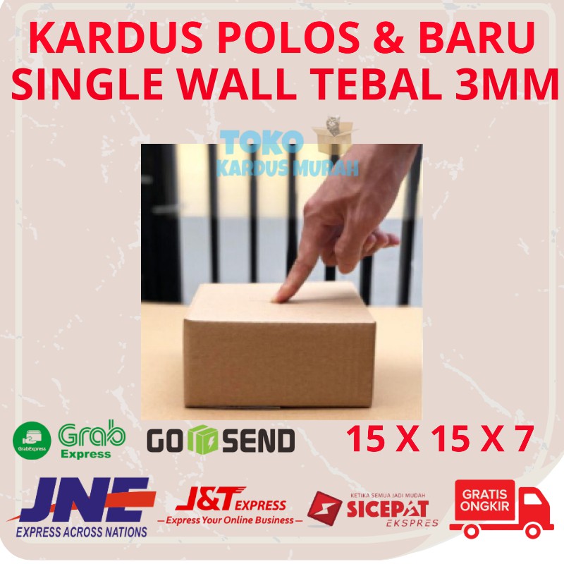 

Kardus Box Karton Polos Baru Packing Kotak Dus Bok Tebal 3mm Single Wall Harga 1 Lembar 15 x 15 x 7