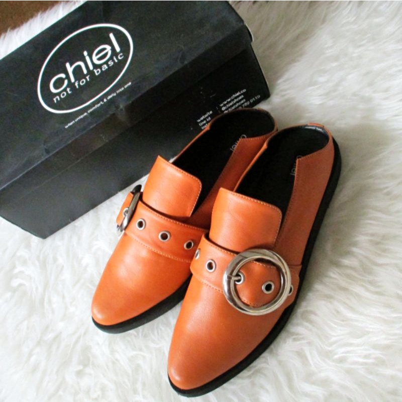 Chiel Shoes Galga Tan Sepatu Mules Original Preloved