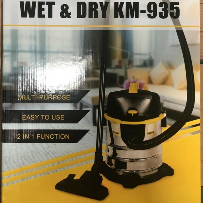 VACUM KM 935 , Vacuum Cleaner Wet &amp; Dry  ,  Penyedot Debu Basah &amp; Kering Full Stainless Tank