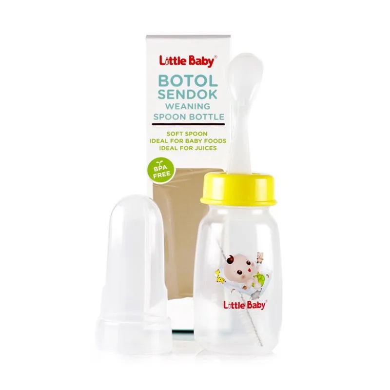 Little Baby Botol Sendok Weaning Spoon Bottle 120ml Botol Sendok Bayi Dengan Sikat Botol