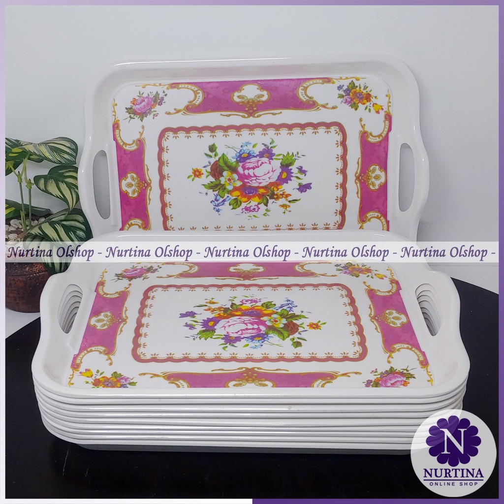 Nampan Melamin Besar | Nampan Melamin Motif Bunga | Nampan Murah
