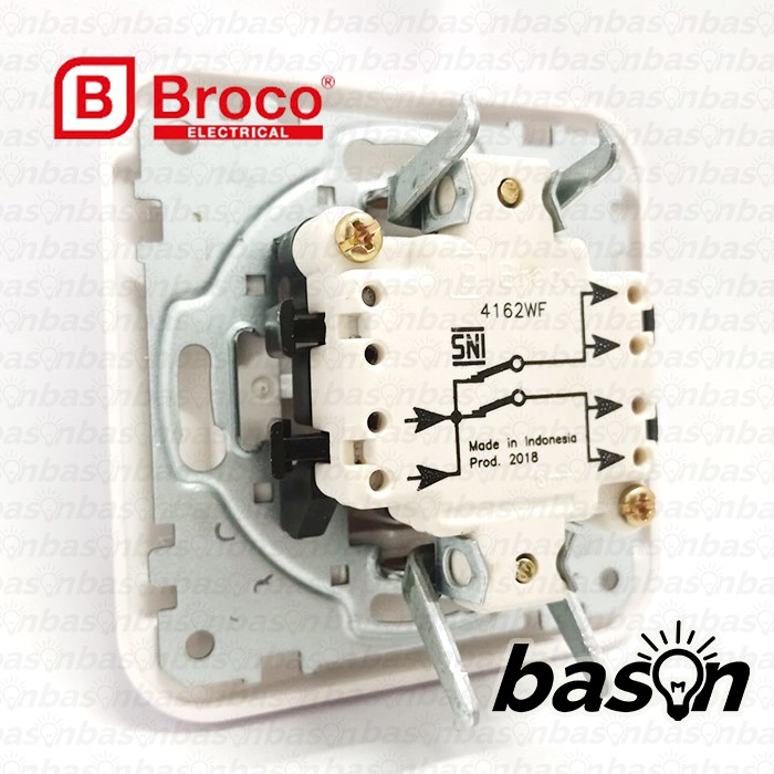 BROCO Galleo Silver / Perak G162 | Saklar 2 Gang 1 Way Switch