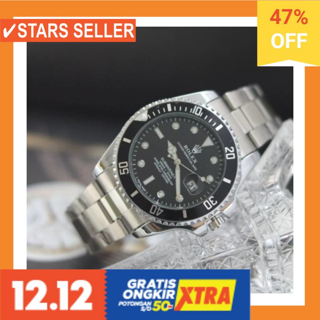JAM TANGAN GROSIR MURAH LELAKI ANTI KARAT AIR LAKI / Jam tangan pria Rolex HL2303 rantai model