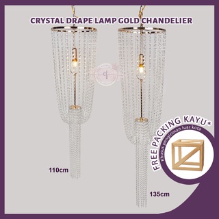 Lampu Gantung Hias Dekorasi Chandelier Crystal Drape