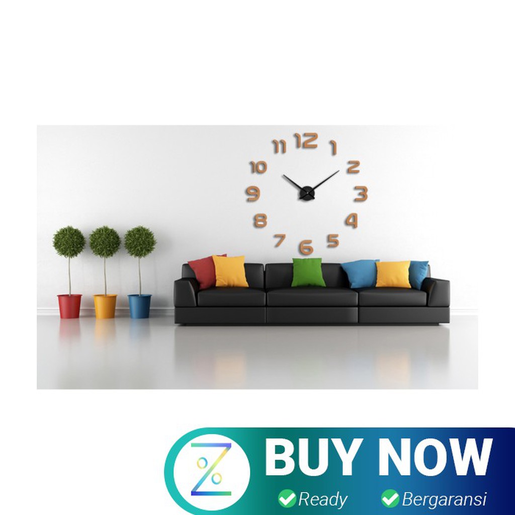 Jam Dinding Besar DIY Giant Wall Clock Quartz Creative Design 80-130cm