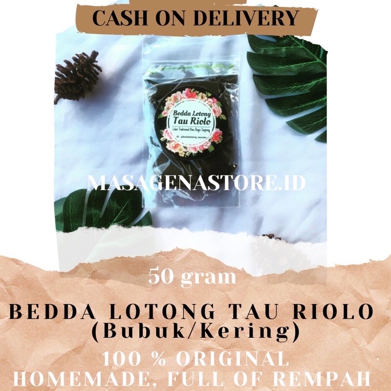 [TERMURAH] (Bisa COD) 50 gram Bedda Lotong Kering/Bubuk | Bedak Lotong | Lulur Hitam | Lulur Lotong