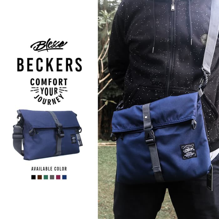 Tas Pria Selempang Lipat Navy Blesco Beckers