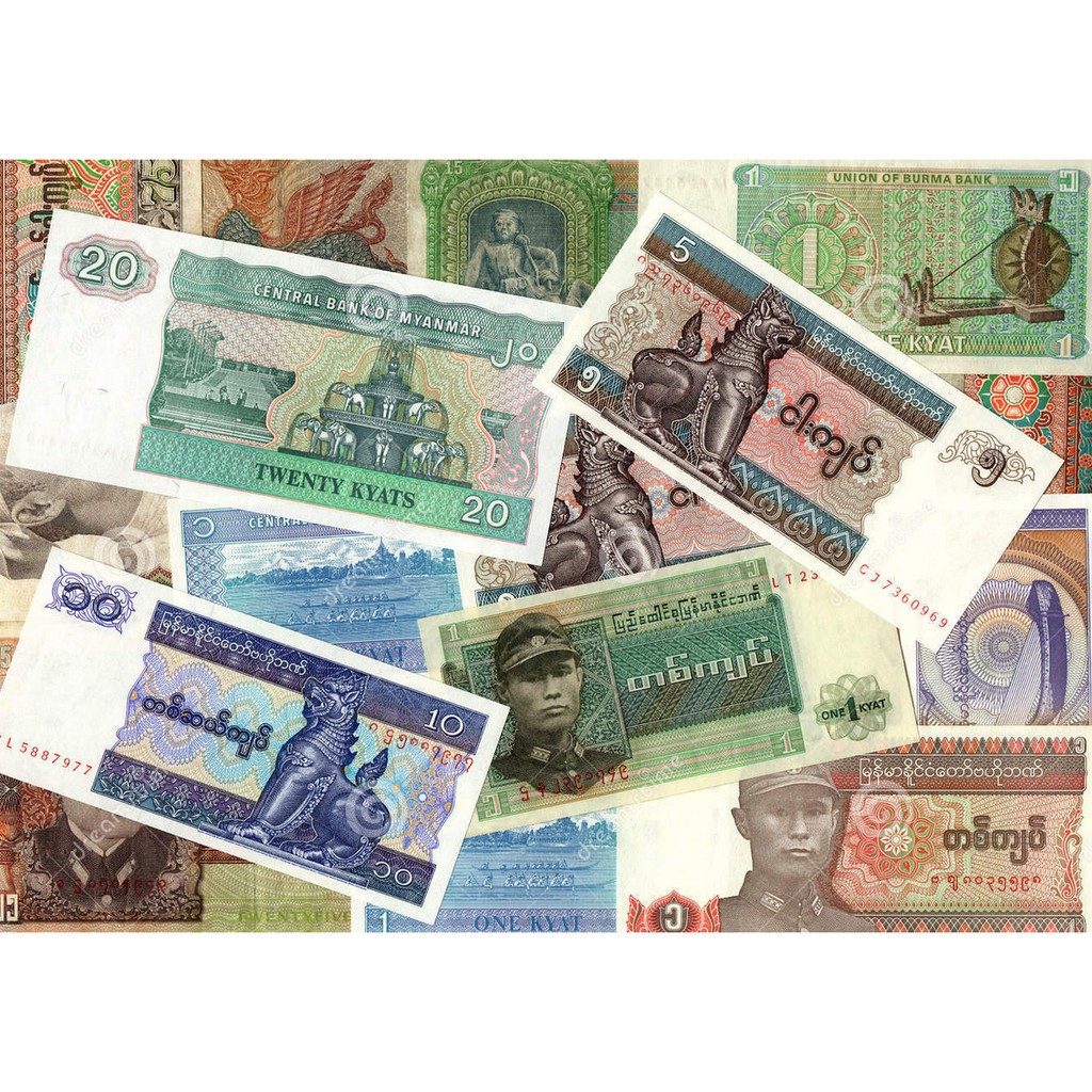 UANG LUAR KUNO ASLI KYAT MYANMAR KONDISI BARU UNC