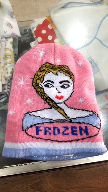 Topi kupluk Bayi perempuan frozen 0-6 bulan / Topi bayi rajut perempuan / Topi bayi kupluk rajut