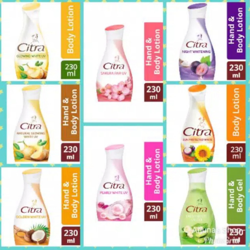 Handbody citra lotion bengkuang dan green tea 10x viramin c 230 ml