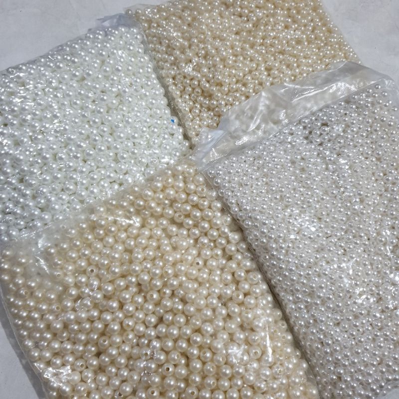 Mutiara ADA LOBANG /ringan 4,6,8mm Per 100 Gram